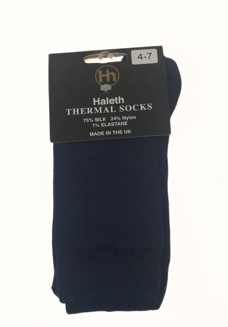 Haleth Unisex Silk Sock in Navy-1